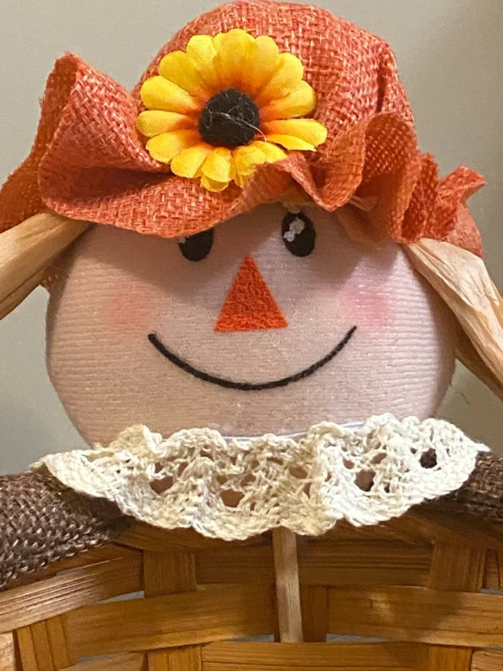 Autumn Scarecrow Woven Basket